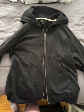 Velvet Black Zip Hoodie with Kangaroo Pockets